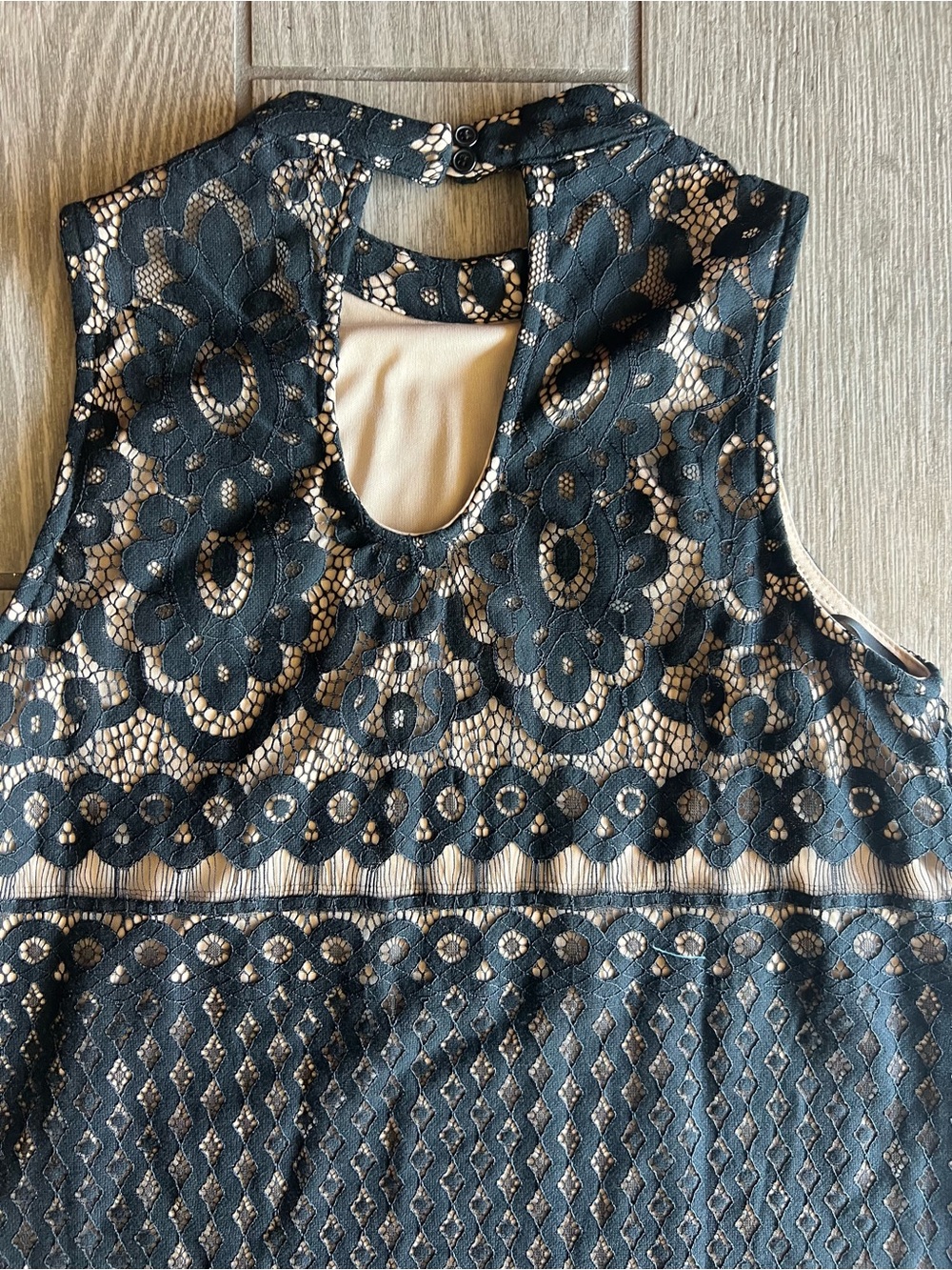love, Fire Black Lace High-Neck Mini Dress Size Medium - Picture 11 of 13